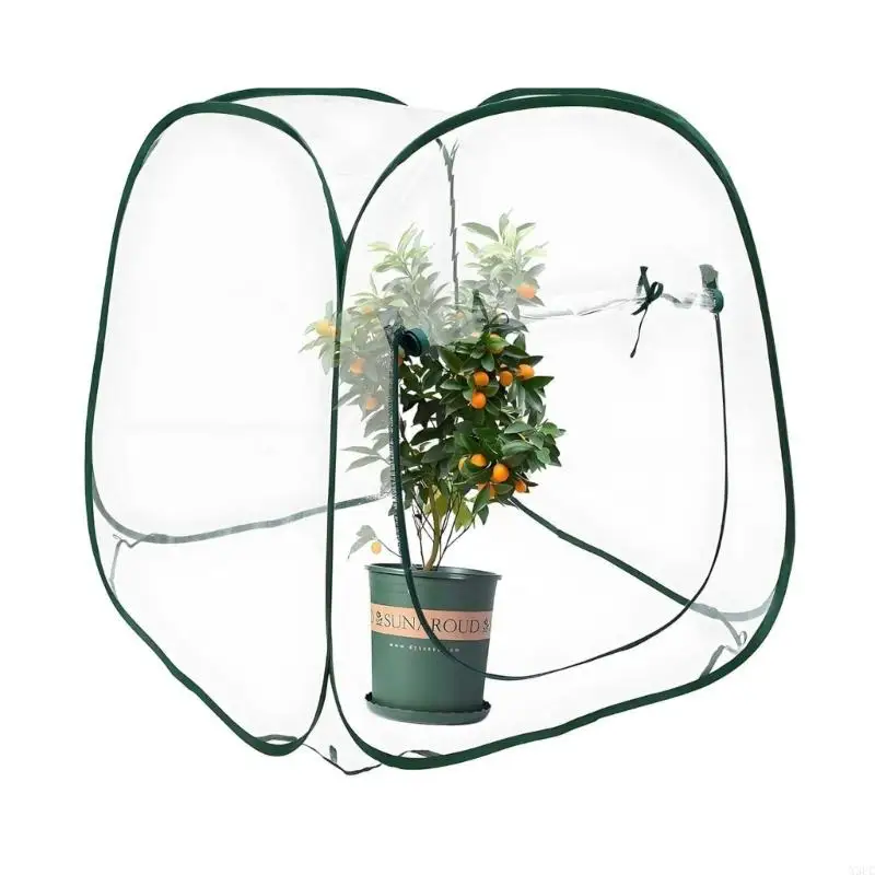 New Winter Plant Greenhouse Cover for Balcony Garden with PVC and Steel Frame Protective Against Freezing Temperatures X3UC