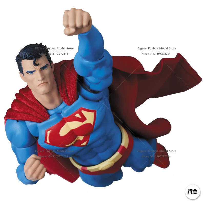 MAFEX DC Anime Superman Movable Figurine 1/12 Scale Green Special Effect Model Red Classic Cape Decor 6