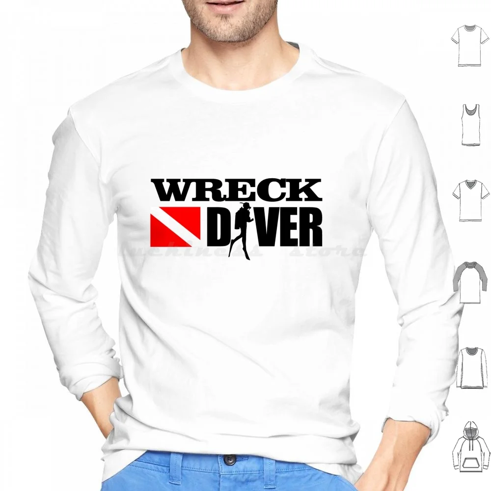 

Wreck Diver Hoodie cotton Long Sleeve Wreck Diver Certified Diver Scuba Scuba Scuba Diver Dive Flags Diver Master