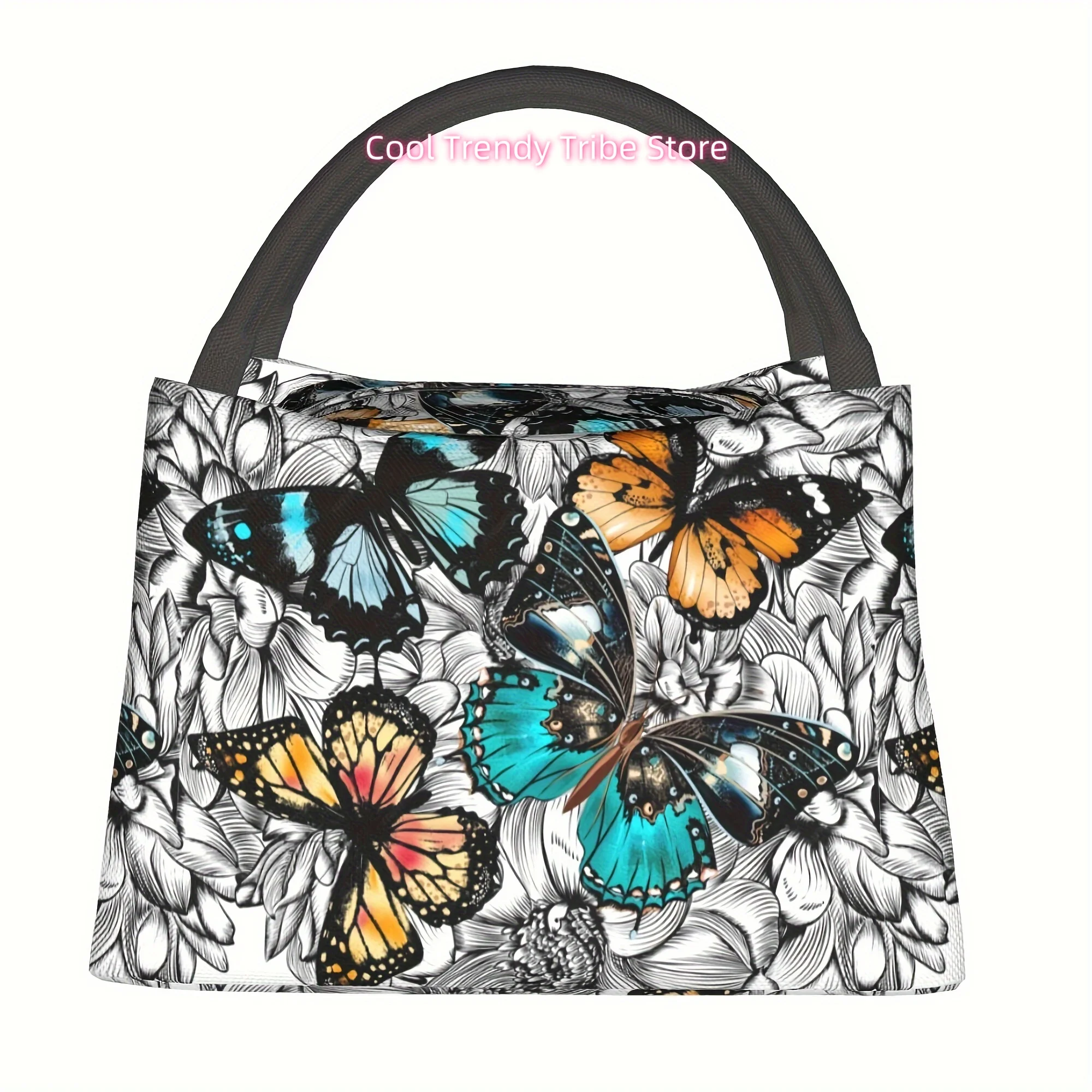1pc Butterfly, Reusable Cooler Bag, Cooler Bag, Insulated Lunch Bag for Camping Picnic Beach for Home, Restaurant, Of