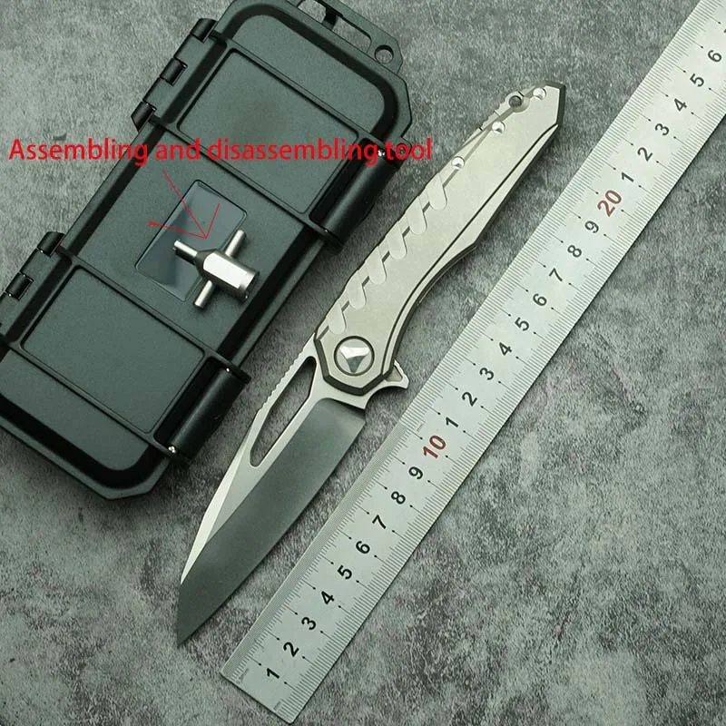 

LEMIFSHE Customized New Folding Knife 100% M390 Blade Titanium Alloy Handle Outdoor Camping Hunting Kitchen Survival EDC Tool