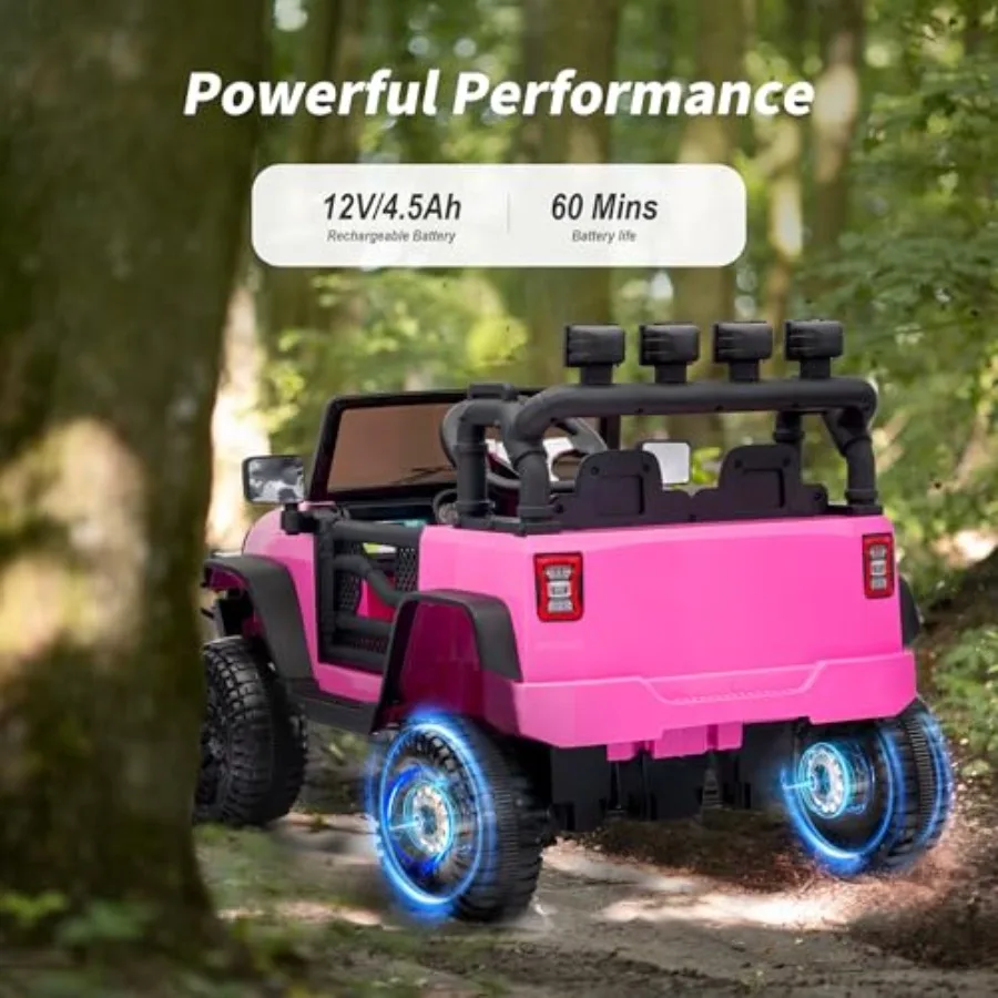 Ride on Car Toy 12V Auto elettrica con luce LED telecomandata - Rosa caldo