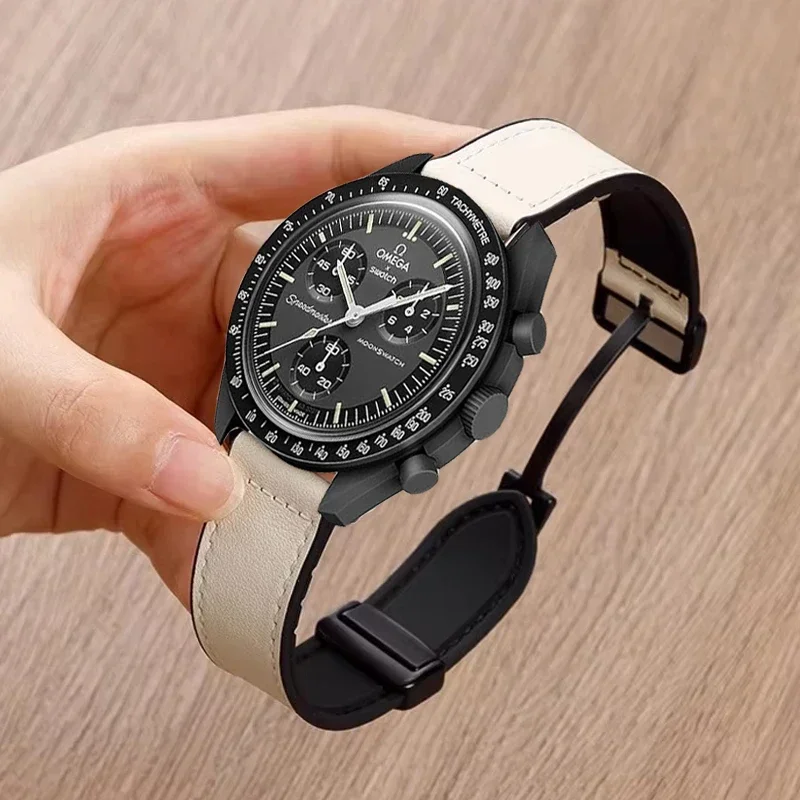 Leder + Silikonarmband für Omega X Swatch Joint MoonSwatch 20 mm 22 mm Magnetband für Xiaomi Watch S4 S3 S2 S1/Huawei GT2 3 4 5