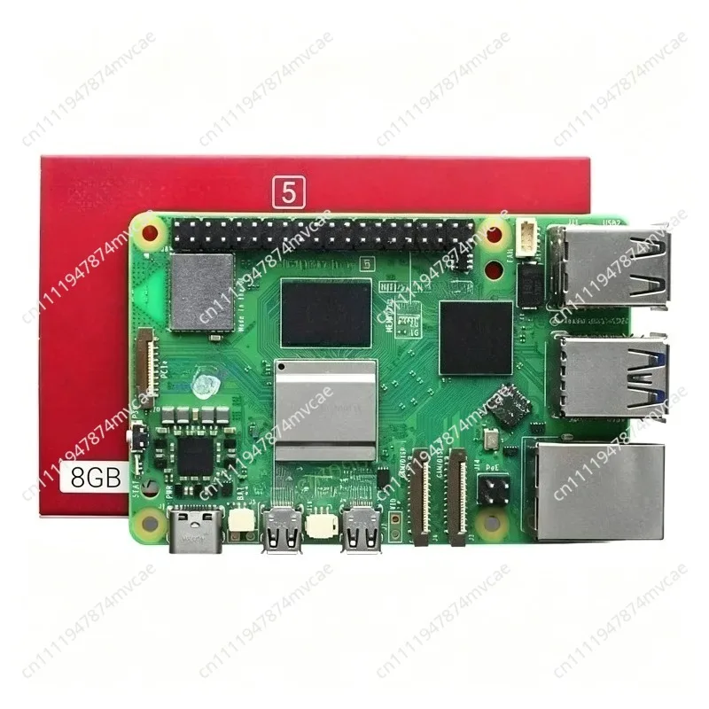 5 8GB Single Board Computer, Model 5B Development Board with Cooling Case for Python Programming AI Projects