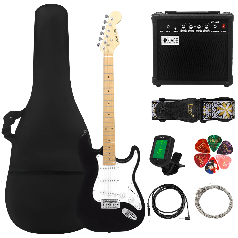 

HK·LADE 6 String Electric Guitar 39 Inch 22 Frets Maple Body Electric Guitarra With Amp Bag Strap Guitar Parts & Accessories