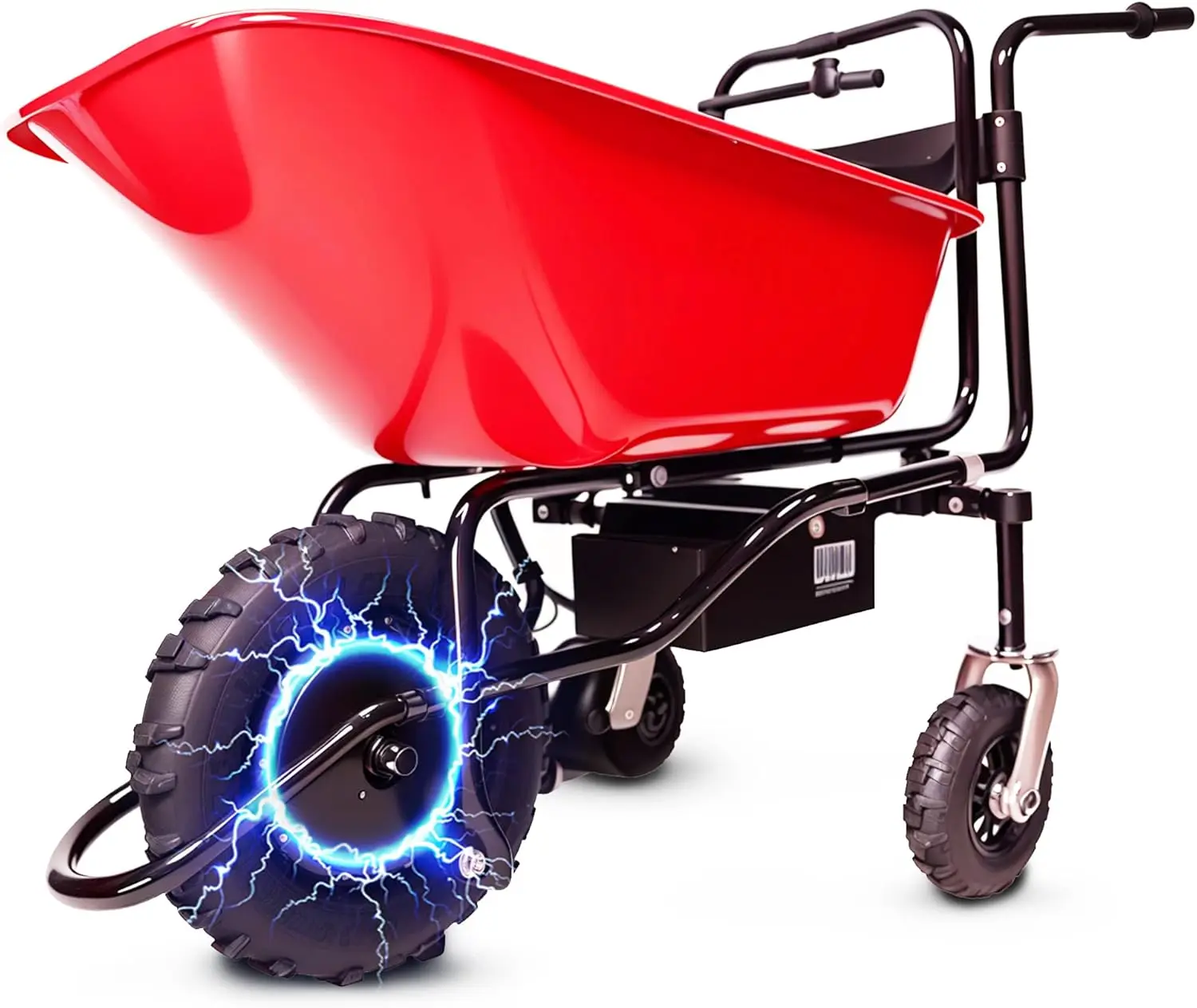 Electric Wheelbarrow Utility Cart Electric Three-Wheeled Electric Vehicle 24V 500W Brushless Motor System 330Lbs Max Load