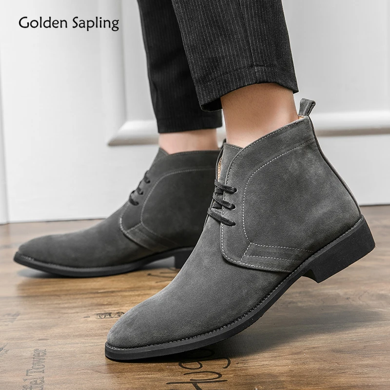 

Ботинки челси с золотым саженцем, мужская кожаная обувь в стиле ретро, повседневные деловые ботинки для вечеринок, мужская официальная обувь для отдыха, Chaussures Hommes