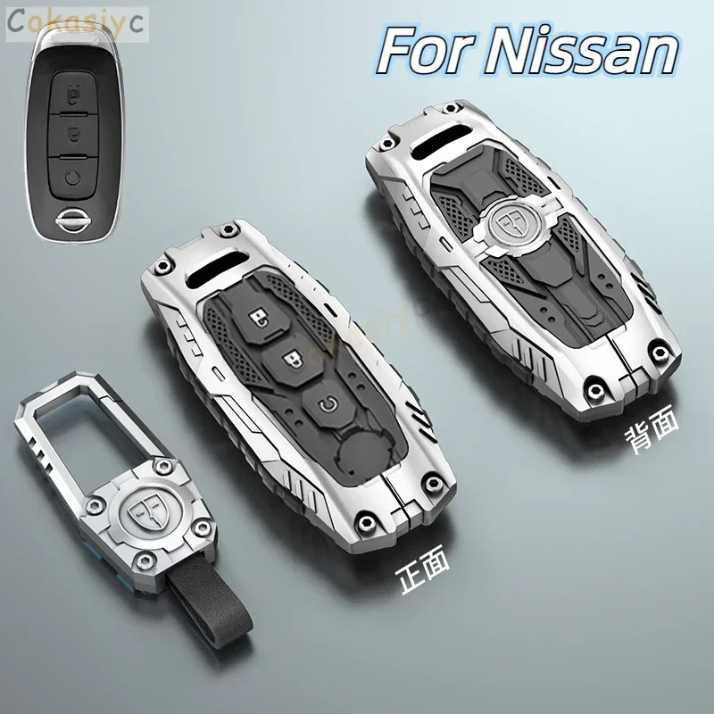 Для Nissan Versa Maxima Rogue Armada Sentra Qashqai X-Trail 2/3/4/5 кнопок 2022 2023, автомобильный чехол для ключей из цинкового сплава, аксессуары