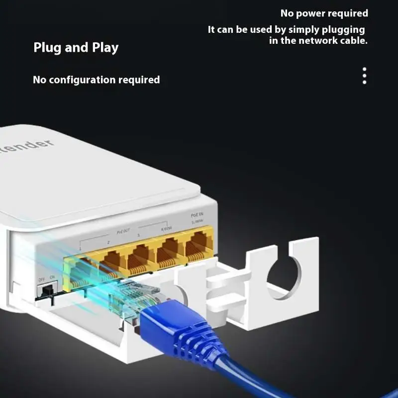 1 قطعة شبكة خارجية IP55 VLAN 44-57 فولت مقاوم للماء POE موسع 4/5 ميناء مكرر لكاميرا POE Wierless AP