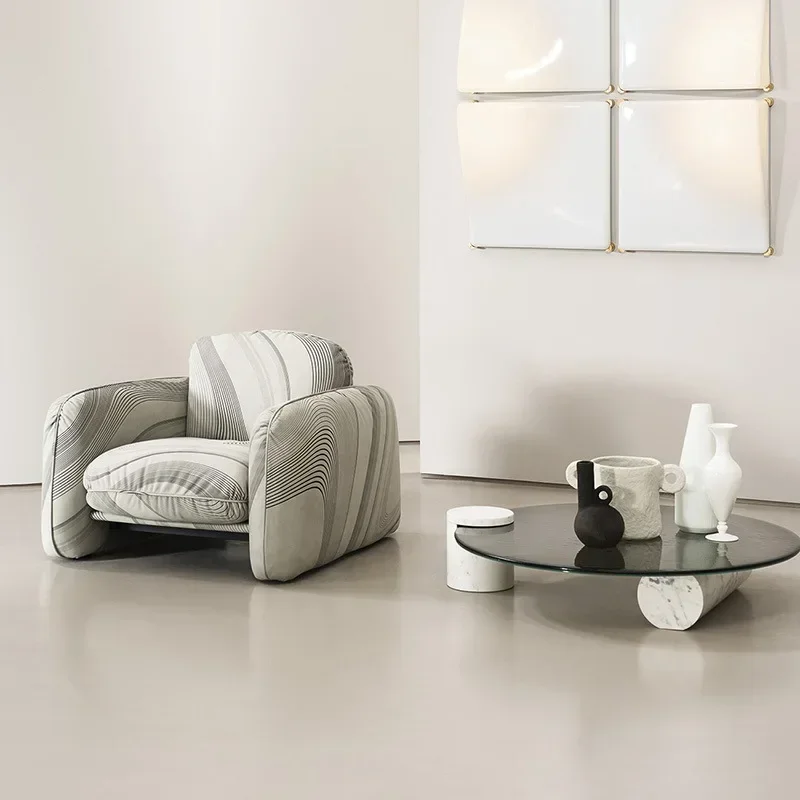 Italian high-grade natural marble glass living room creative coffee table