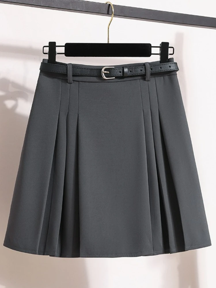 2026 Stylish Loose Suit Fabric Pleated Women's Mini Skirt Anti‑Chafing High Waist A‑Line Slim‑Fit Short Lined Skirts For Ladies