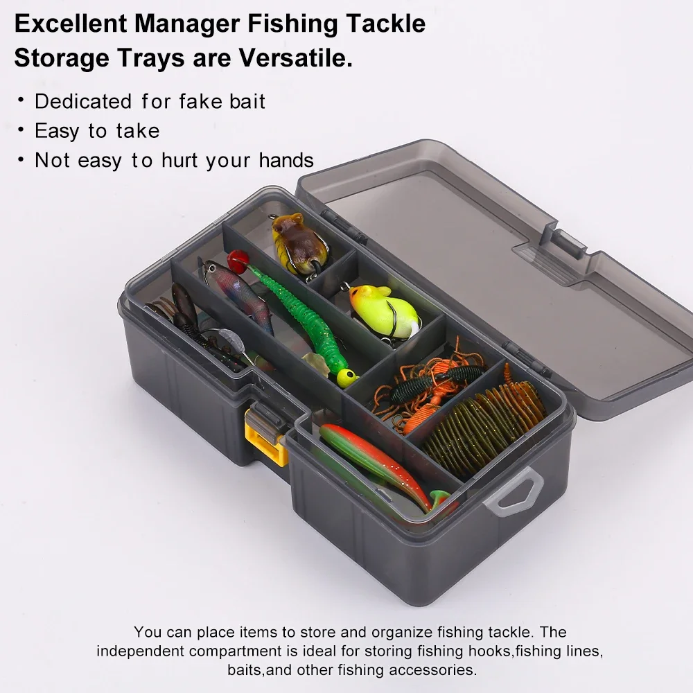 MOOKZZ brand high-capacity fishing bait box with double-sided rotating bait Minnow Popper fishing tackle box   220G