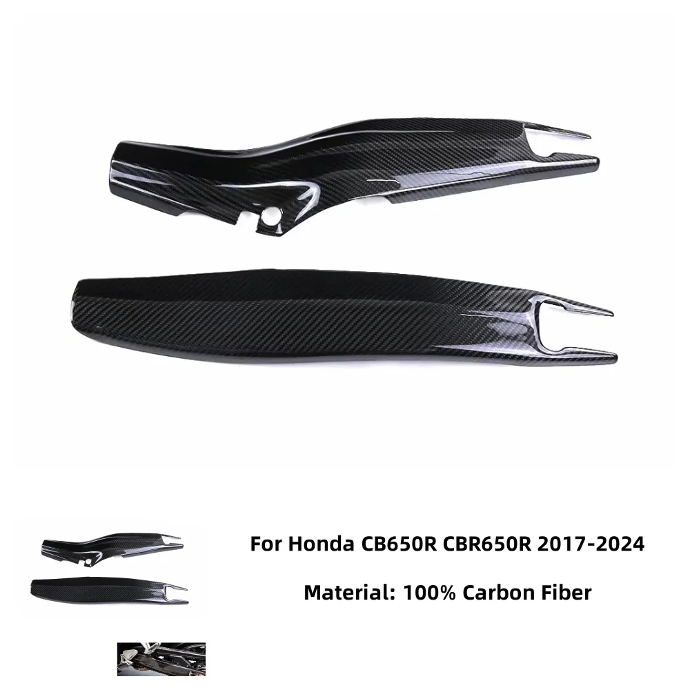 

For Honda CBR650R CB650R 2017-2022 2023 2024 100% Carbon Fiber Motorcycle Rear Swingarm Swing Arm Cover Panel Cowling Protectors