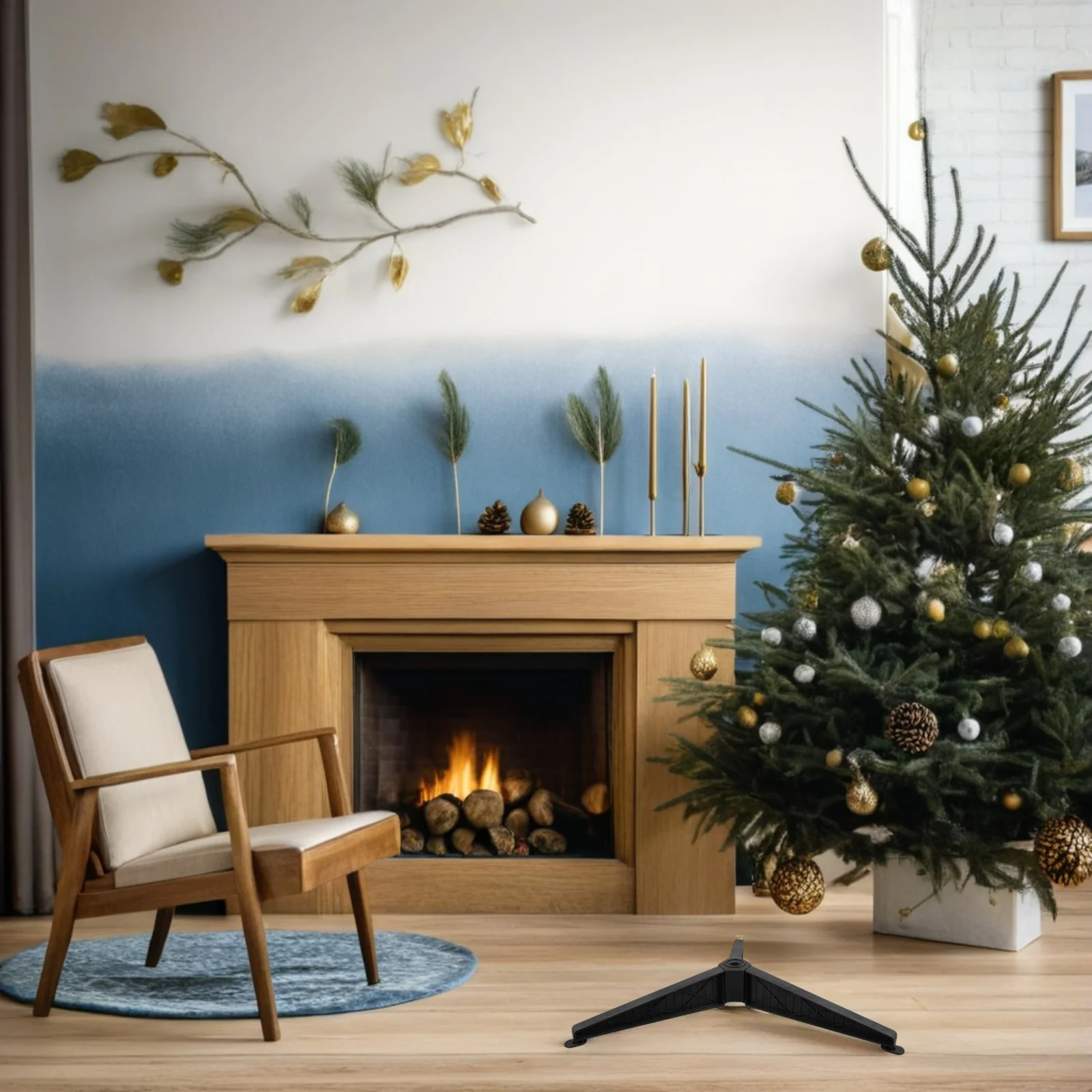 

Christmas Tree Stand Xmas Bracket Artificial Base 12 Inch Plastic Holder Material Practical Design Festive Supplies