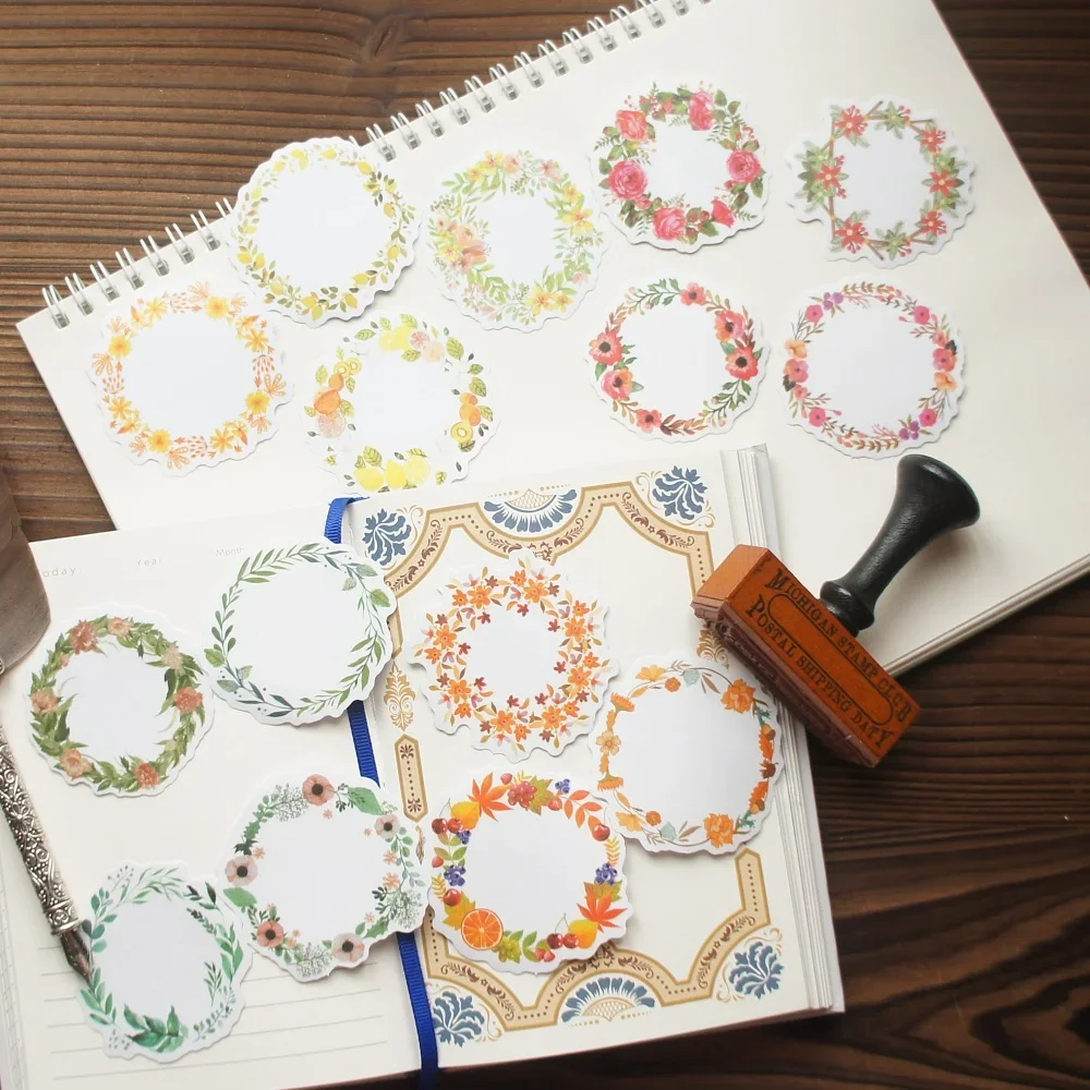 

28pcs Hydrangea Morning Glory Purple Blue Yellow Pink Flower Garland Paper Sticker Scrapbooking DIY Gift Packing Decoration Tag