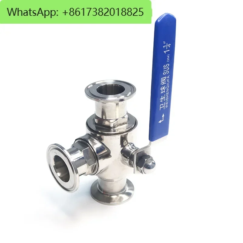 

304 stainless steel quick-install three-way ball valve sanitary manual clamp type quick-connect T-type L-type switch valve