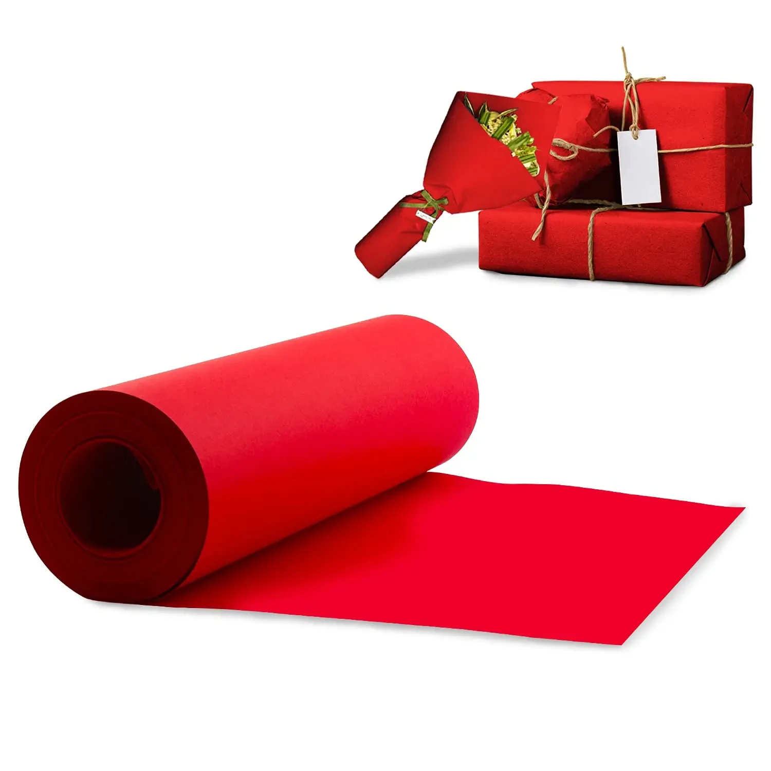 Kraftpapier Rollen, Geschenkverpakking, Inpakpapier, Verzending, Prikborden, Ambachten, Diy Maken (Rood)