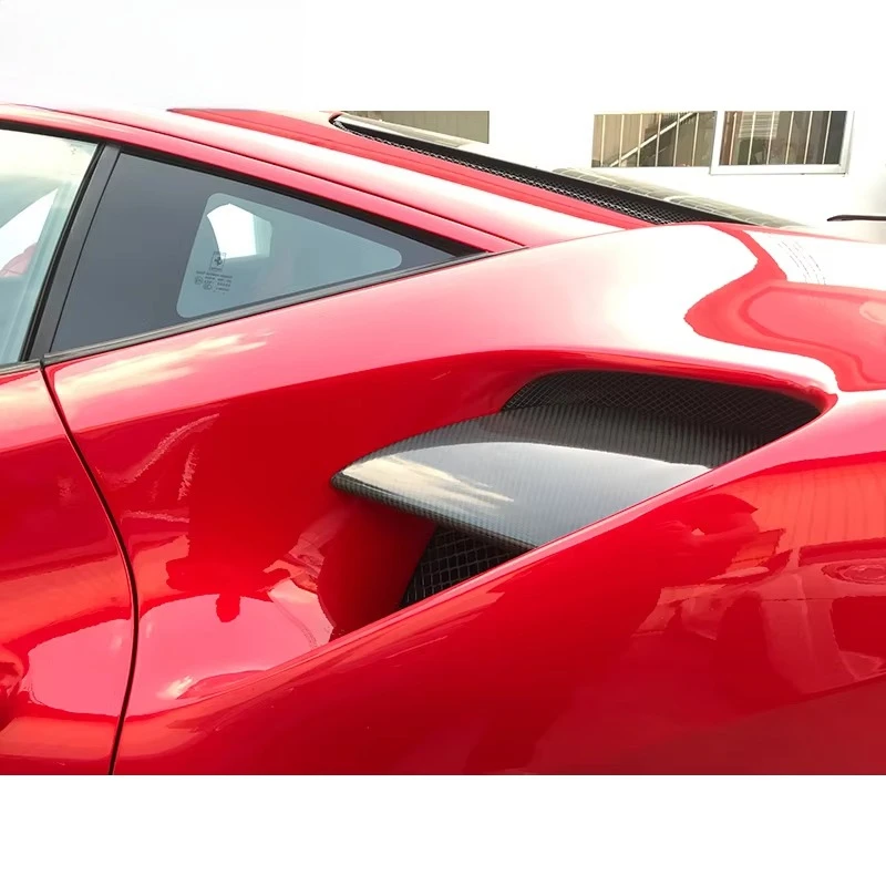 فتحة تهوية جانبية خلفية من ألياف الكربون الجافة عالية الجودة لـ 488 GTB Spider 2015-2018 #2