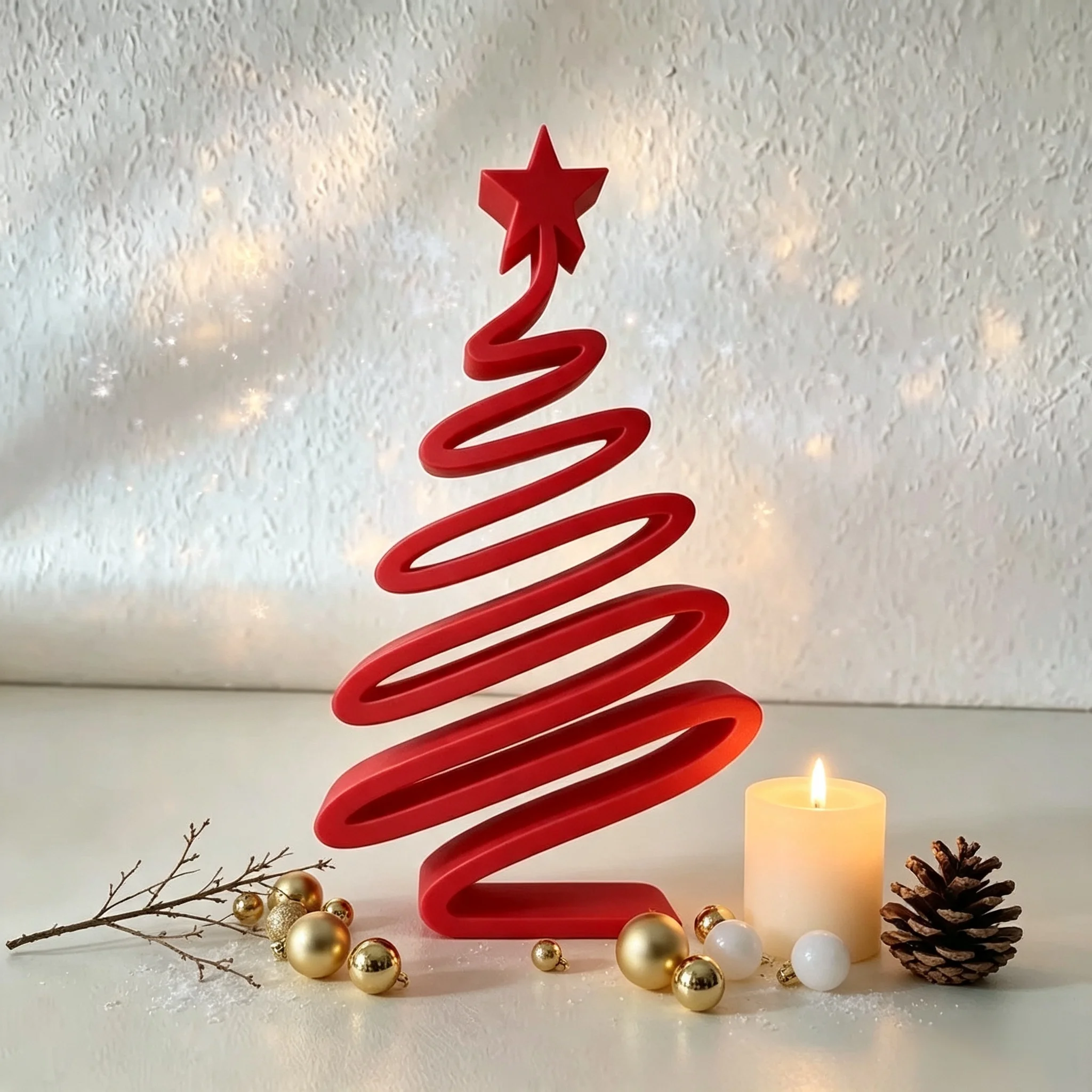 3D-gedruckter minimalistischer Weihnachtsbaumschmuck: Einfache Weihnachtsfigur für Schrank, Flur, Wohnzimmer und Tischdekoration