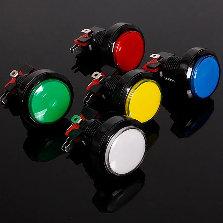 Push Button LED Micro Switch Set, Push Button, Power Button, Green, Yellow, Red, White, Blu, 5V, 12V, 10 Pcs, 45mm