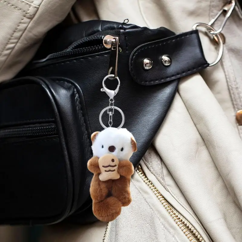 Animal Plush Keychain Cuddly Bag Pendant Plush Animal Doll Keychain Keychain Accessories Cute Animal Doll Keychain For Backpacks