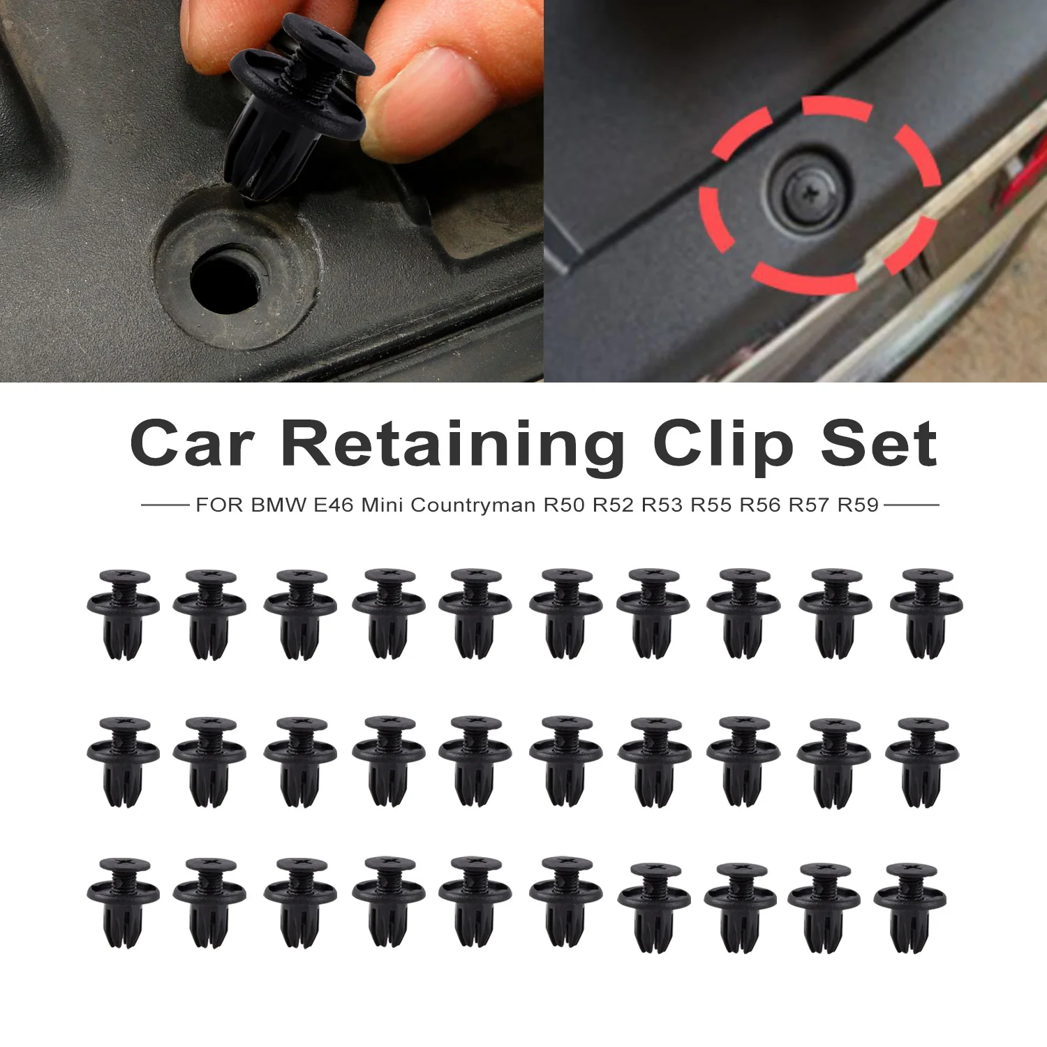 

30PCS Inner Wheel Arch Liner Splashguard Fastener Trim Clips 7130702966 FOR BMW E46 Mini Countryman R50 R52 R53 R55 R56 R57 R59