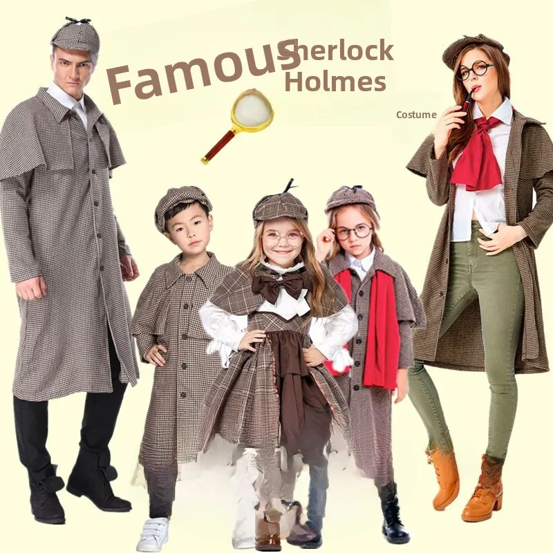 

Костюм для косплея на Хэллоуин erlo Holmes, детективная одежда для выступлений на сцене для взрослых, детская традиционная китайская опера