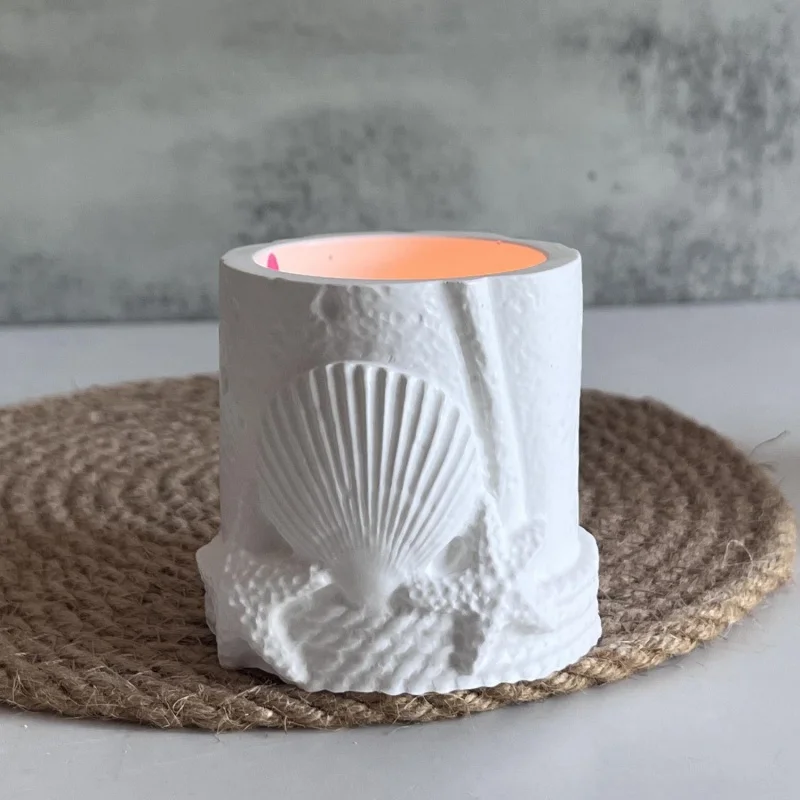 Marine Organism Candle Jar Crystal Epoxy Resin Mold DIY Shell Starfish Pen Holder Plaster Silicone Molds For Jewelry Storage - view 3