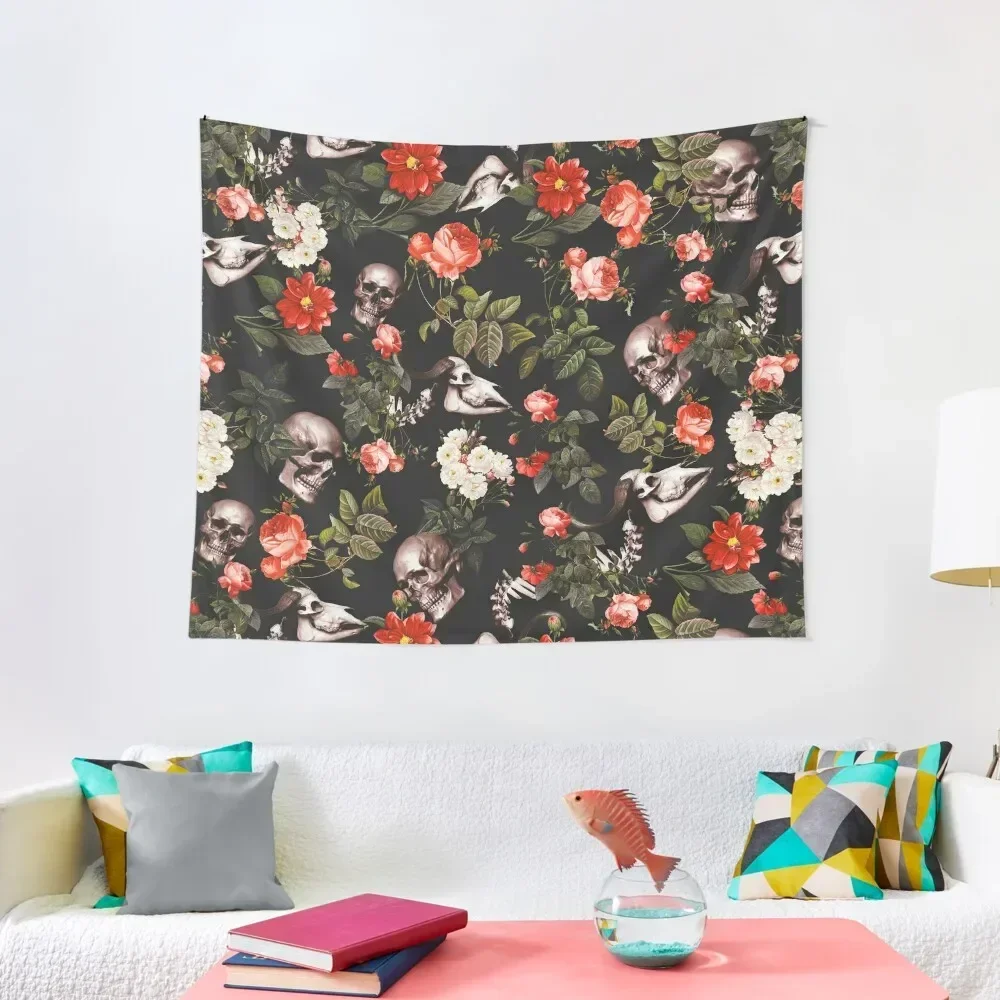 

Skull and Floral Pattern Tapestry Room Decorator Wall Hangings Decoration Room Design Room Decoration Aesthetic Tapestry