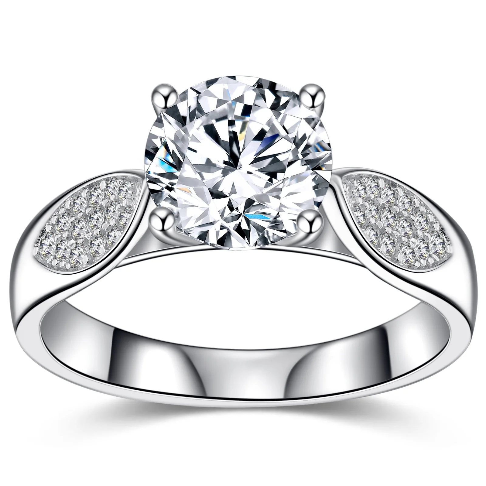 

Кольцо из стерлингового серебра 925 пробы с муассанитом и основным камнем - роскошное предложение и обручальное кольцо для женщин, элитные модные украшения