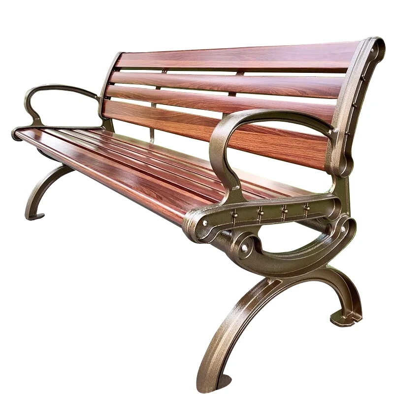 

Modern Outdoor Leisure Aluminum Backrest Chair Cast Aluminum Eco-Friendly Rotating Waterproof Long Stool for Park Office Desks