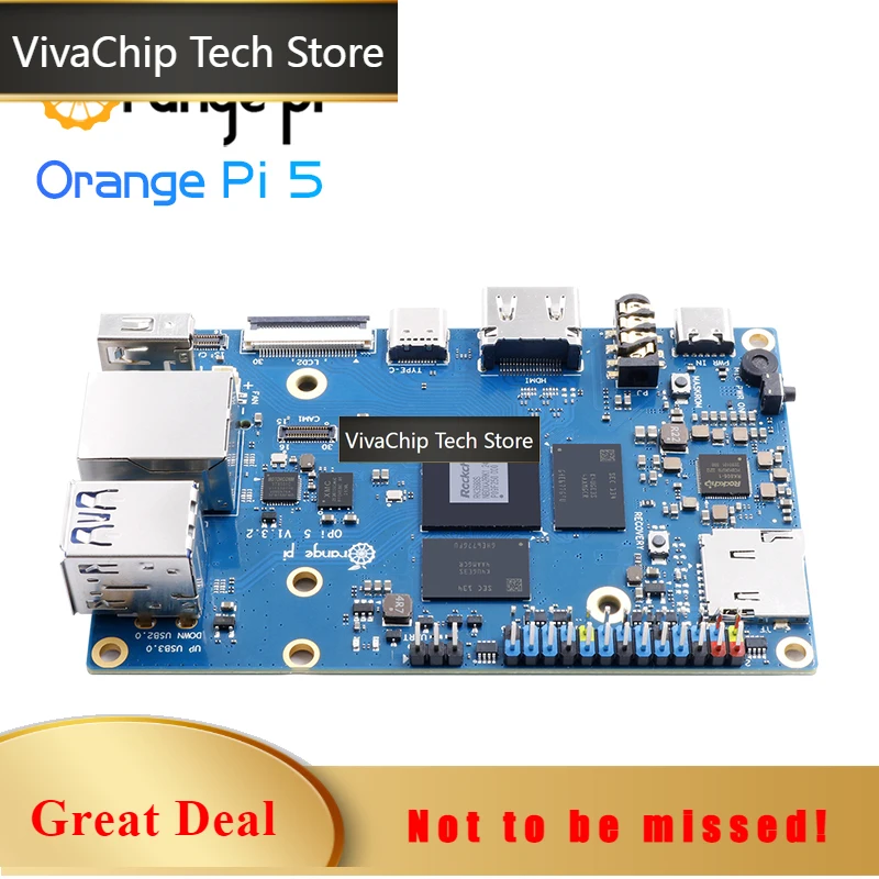 VivaChip TechOrange Pi 5 16GB V1.5.1 Single Board Computer Rockchip RK3588S Run AI Tasks