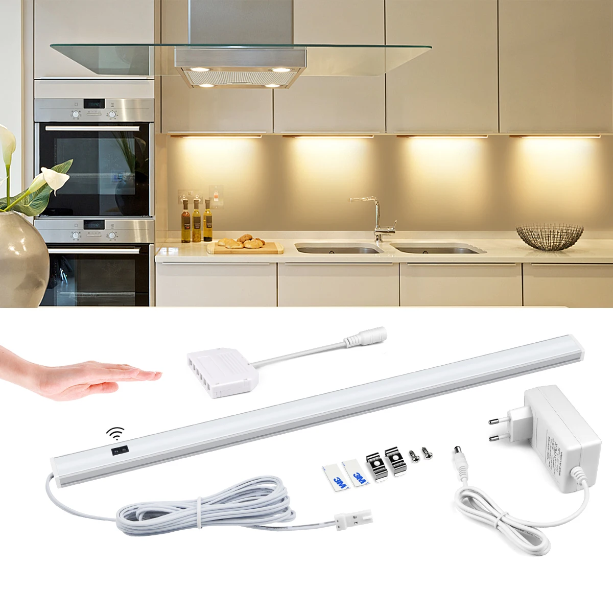 

Hand Sensor LED Kitchen Light Hand Wave Sweep Under Cabinet Light LED Rigid Strip Bar Light For Closet Wardrobe Home Decor Light