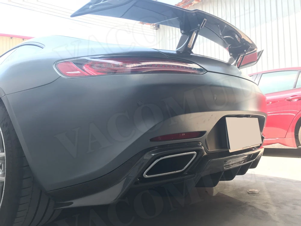 VACOMUL Carbon Fiber Rear Lip Diffuser Spoiler for Mercedes Benz AMG GT AMG GTS AMG GTR Coupe 2-Door Car Styling