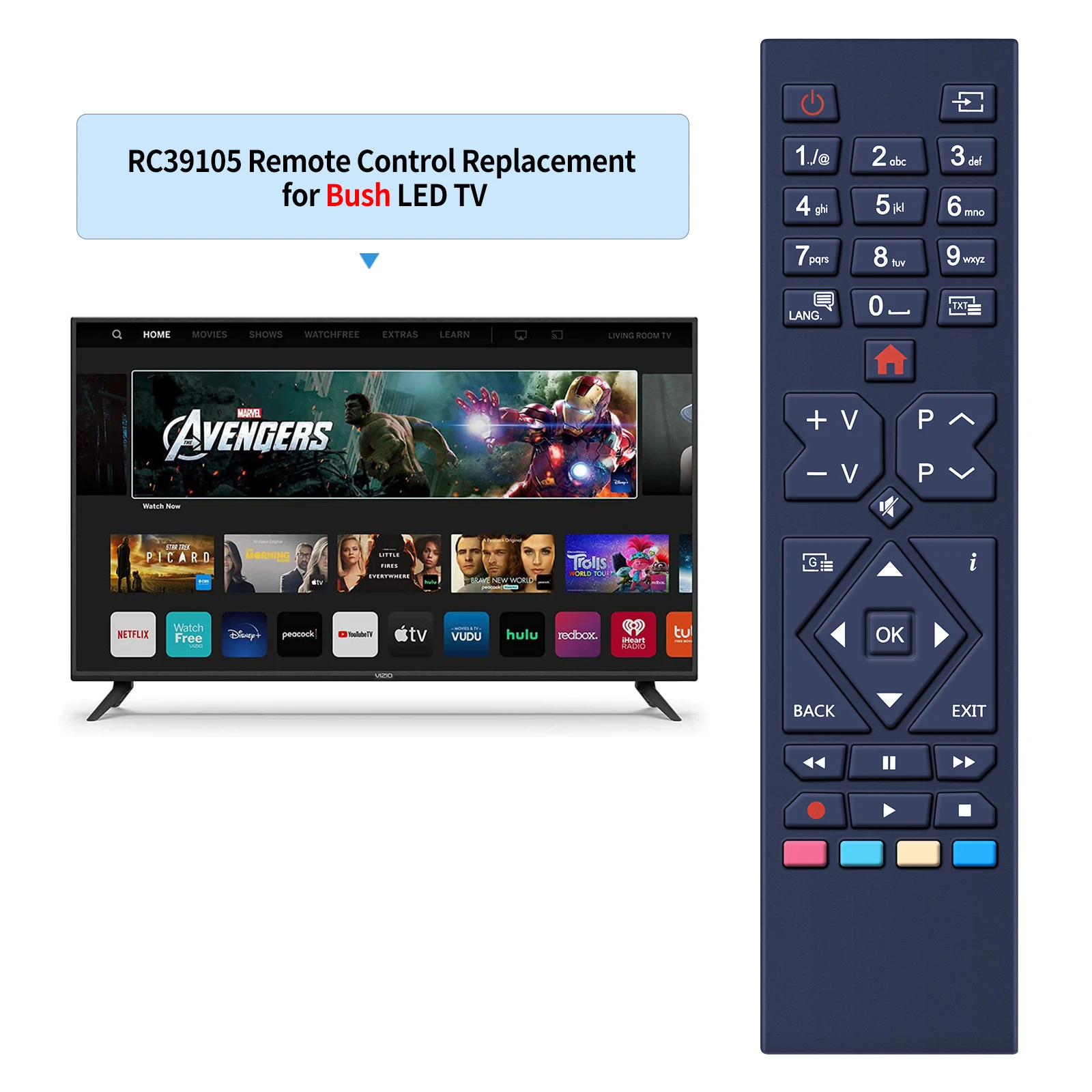 Mando a distancia de TV, repuesto para Mitchell & Brown KB-322706F / KB322706F