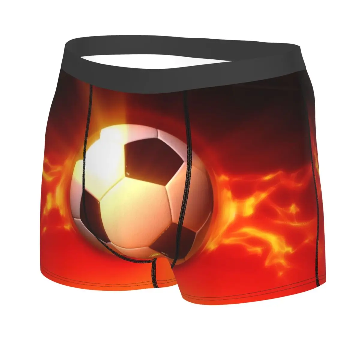 Custom Soccer Balls Lover Football Boxer Shorts For Men 3D Printed Sports Gift Underwear Panties Briefs Stretch Underpants