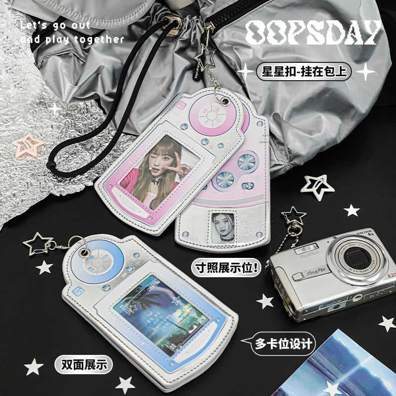 Tamagotchi INS Acrylic Photocard Holder Kpop Idol Card Holder Transparent Poca Sleeves Photocard Holder Photo Card Storage Box