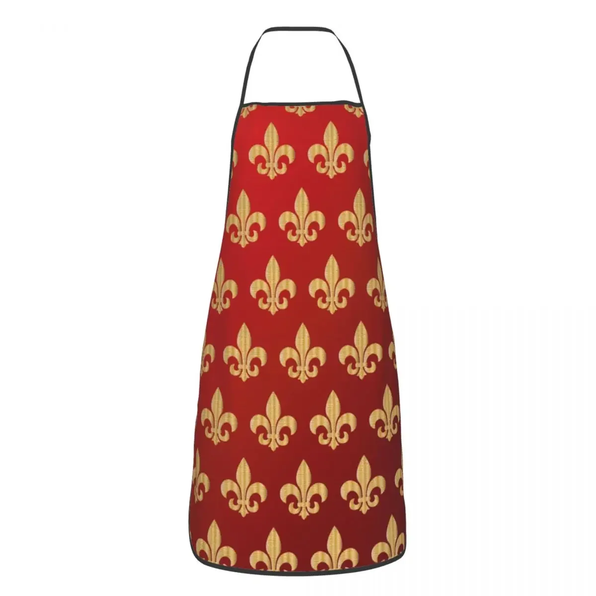 Red And Gold Fleur De Lys Kitchen Chef Cooking Baking Apron Men Women Fleur De Lis Lily Floral Tablier Cuisine for Painting