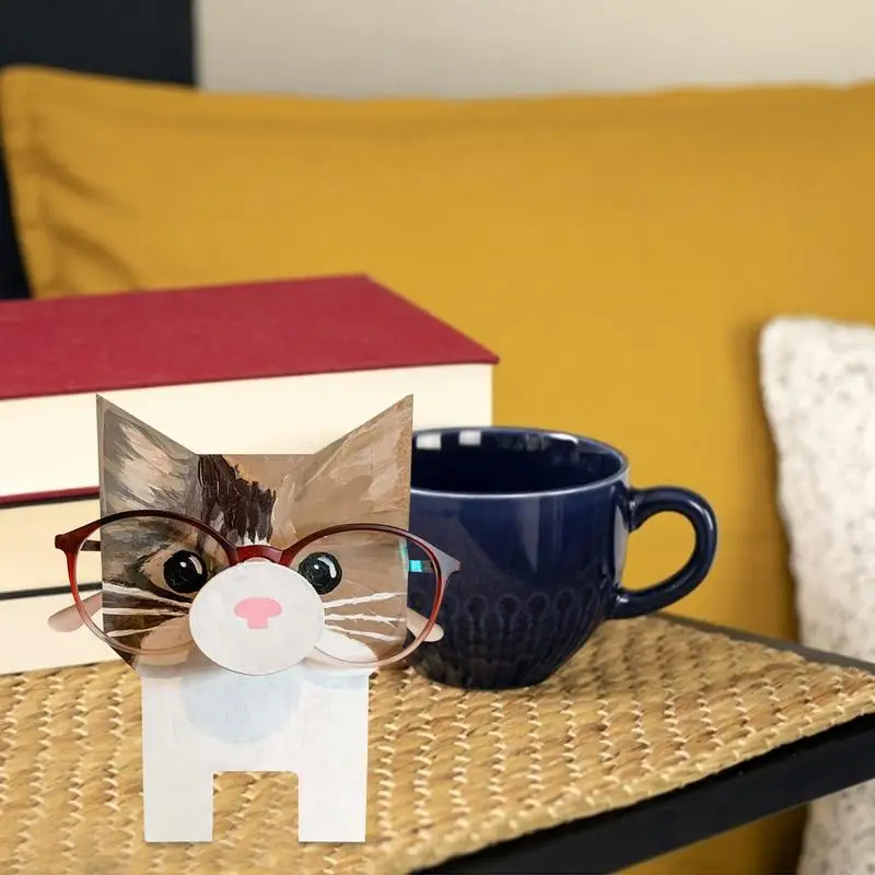 Eyeglasses Holder Wooden Animal Statue Sunglasses Holder Decorative Desktop Accessory Eyewear Retainer