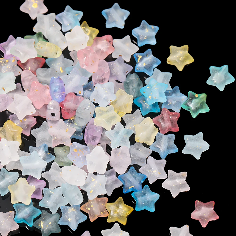 50 قطعة من الخرز الأكريليك الملون على شكل نجمة خزر عازل لقلائد ذاتية الصنع وأساور وسلاسل المفاتيح وأقراط وإكسسوارات صنع المجوهرات