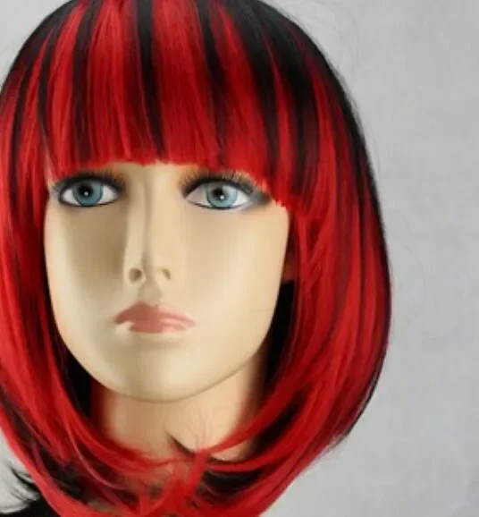 WIG free shipping AZ6 Heart no Kuni no  Boris Airay Short Red Black Magenta Anime Cosplay Hair Wig Short