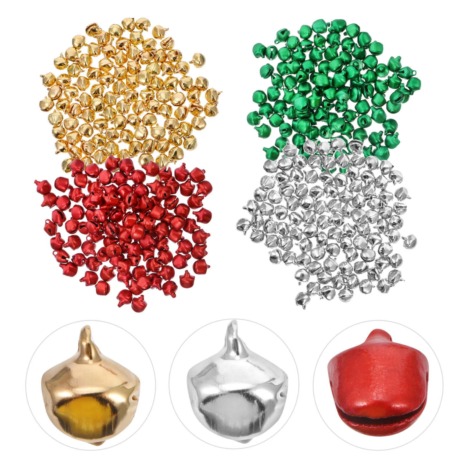 

400 Pcs DIY Color Bell Craft Kit Ornaments for Crafts Metal Bells Mini Small Bulk Child