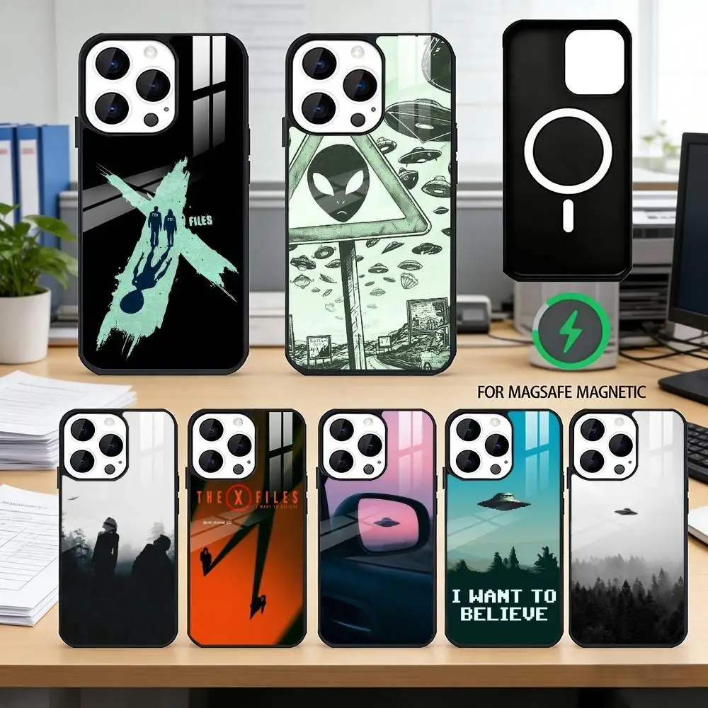 

TOP SECRET UFO x-files Phone Case For iPhone17,16,15,14,13,12,11 Plus,Pro Magnetic with Magsafe Wireless Charging
