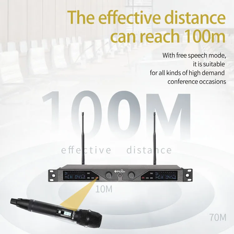 Système de micro sans fil dynamique, micro portable, diffuseur sans fil, diversité professionnelle, UHF