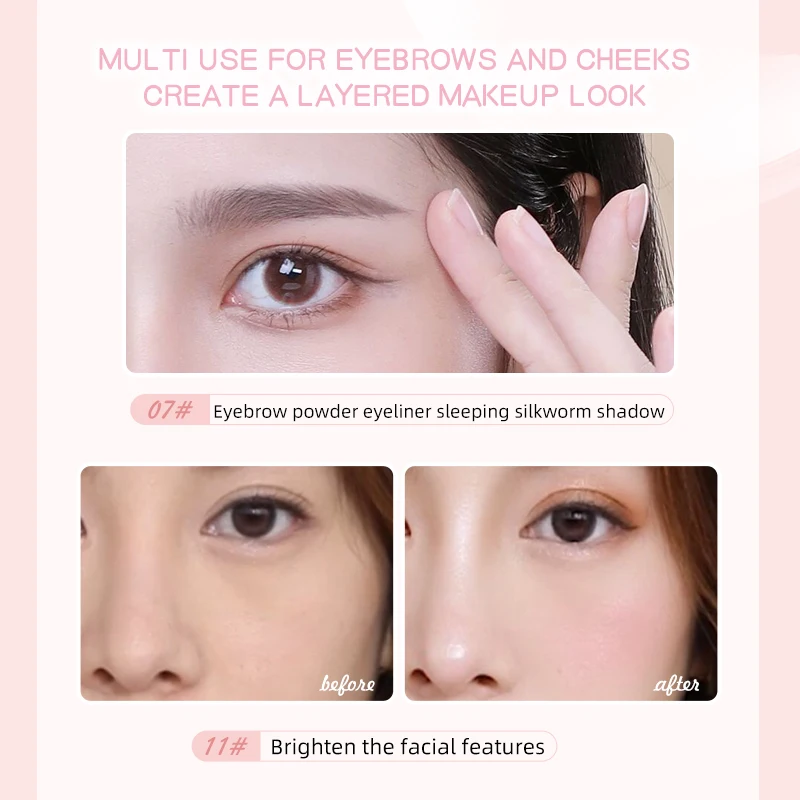 Diamond Silver Eyeshadow Lasting Waterproof Monochrome Shiny Eye Makeup Palette Shimmer Matte Grey Pink Brown Eye Shadow Cosmeti