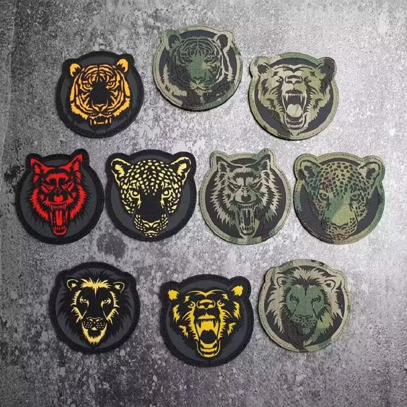 Nuovo Design CP Camo IR Tigerc riflettente Animal Avatar Leopard Lion Wolf Armband zaino luminoso Hook Loop patch per abbigliamento