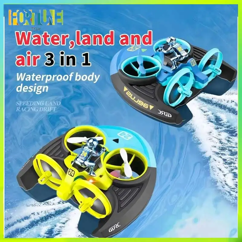 

Land Sea And Air Three-In-One Remote Control Aircraft Unmanned Helicopter Speedboat, Drift Car Amphibious Hovercraft Toy