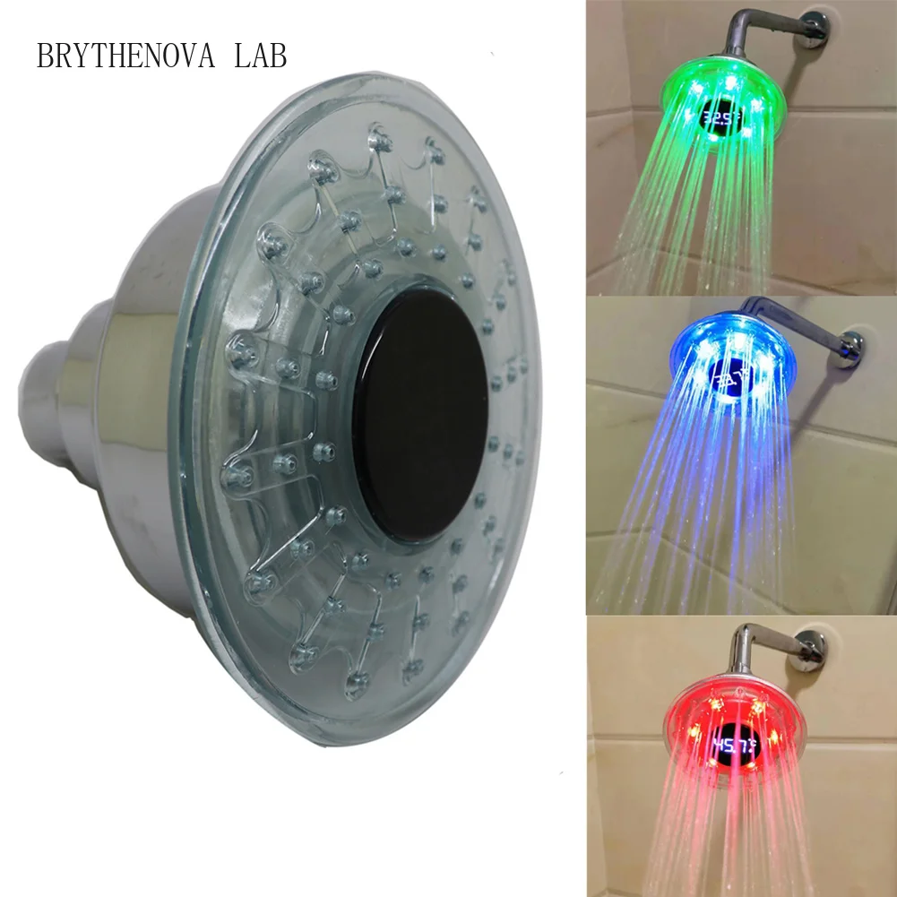 WFor ater Powered LED Shower HeFor ad with Color ChFor Anging Ature Temperfor Displfor Ay for Efor Asy Instfor All