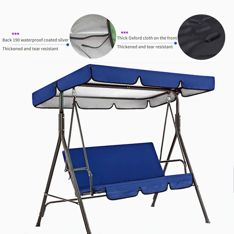 3-Seat Swing Seat and Ceiling Cover Garden Swing Hammock Tent Waterproof UV Protection Courtyard Swing Cover (not include swing)