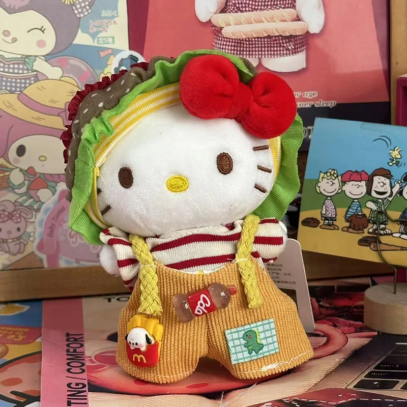 Breloczek pluszowy z motywem jedzenia Sanrio, urocza maskotka Hello Kitty, zawieszka do torby, prezent dla dziewczynek na urodziny